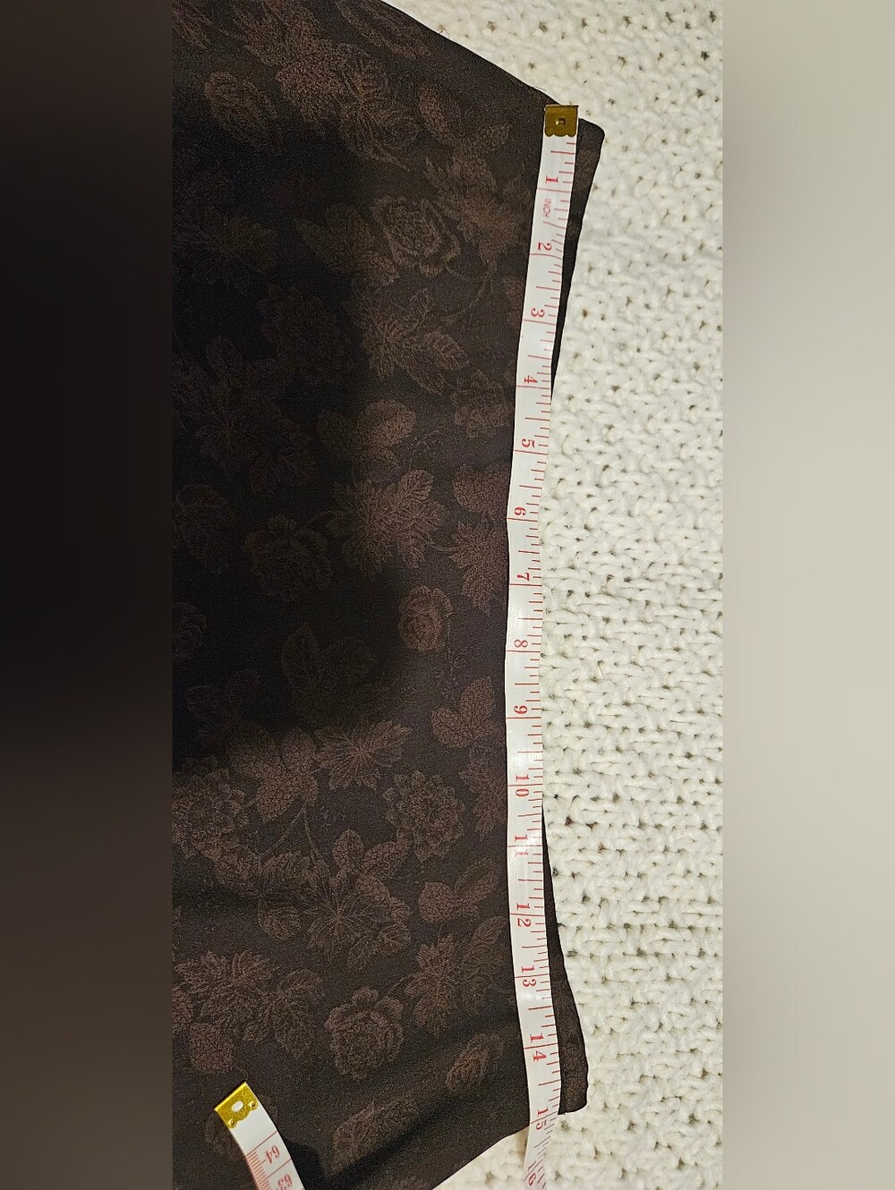 Lauren Ralph Lauren Maxi Skirt with Brown Floral Jacquard, Boho, 100 % Silk,Y2K - Picture 8 of 11